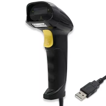 Qoltec 1D lāzera svītrkodu lasītājs | USB | Melns