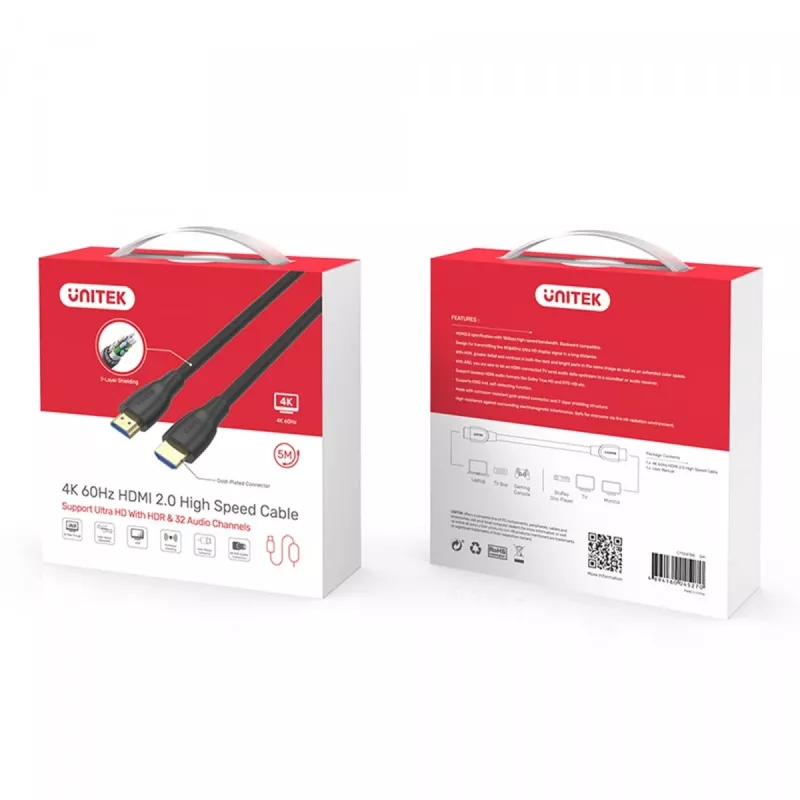 Unitek kabelis HDMI 2.0, 4K 60Hz, C11068BK, 7m