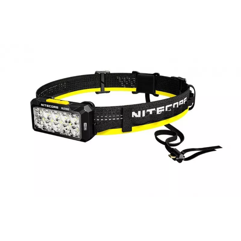 Galvas lukturītis Nitecore HU2000, 10 LED, USB uzlādējams litija jonu, alumīnijs+polikarbonāts, IP68 ūdensizturīgs