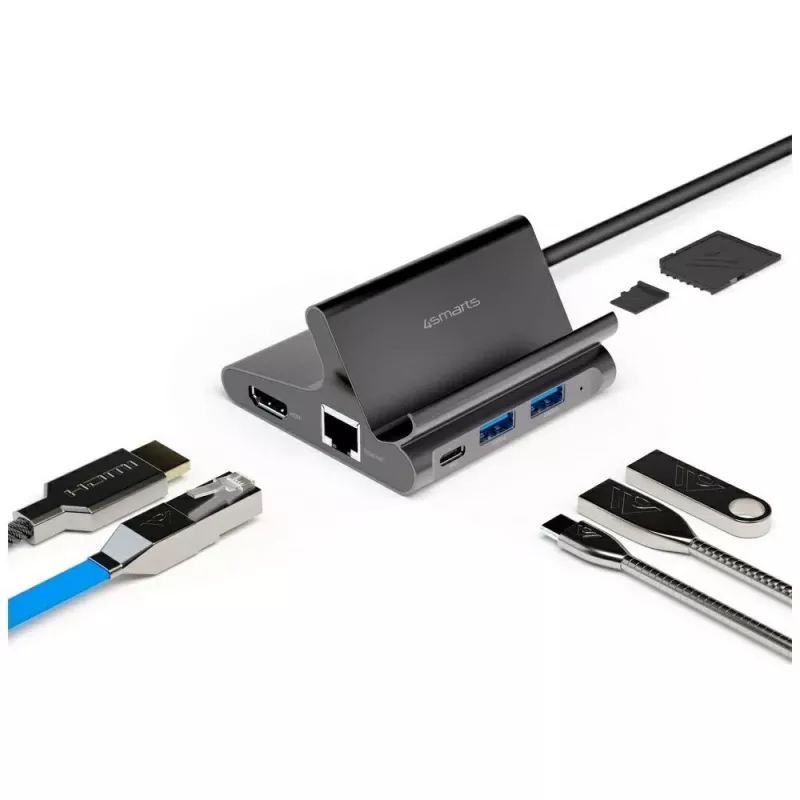 Turētājs planšetdatoram/viedtālrunim 7in1 Dex HDMI/RJ45