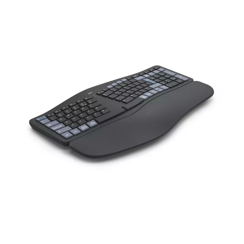 Bezvadu ergonomiskā tastatūra HAMA WK-900 melna USB, kompakts izkārtojums, bezvadu savienojums