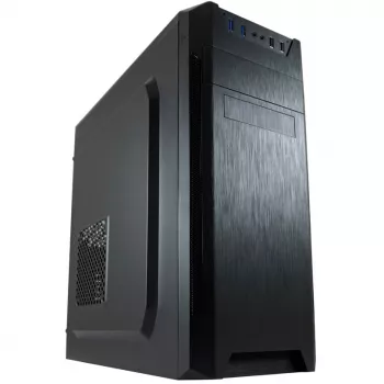 LC Power Classic 7040B - MDT - ATX - bez barošanas bloka - Melns, matēts alumīnijs / Melns - USB/Audio