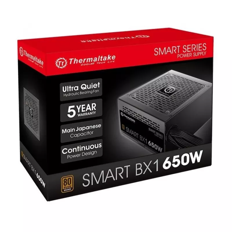 Barošanas bloks Thermaltake Smart BX1 PS-SPD-0650NNSABE-1 (650 W; Active; 120 mm)