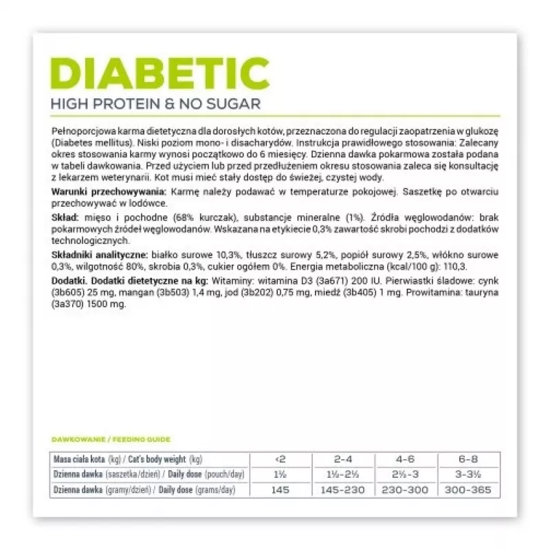 VET EXPERT Veterinary Diet Diabetic Cat - mitrā barība kaķiem - 100g