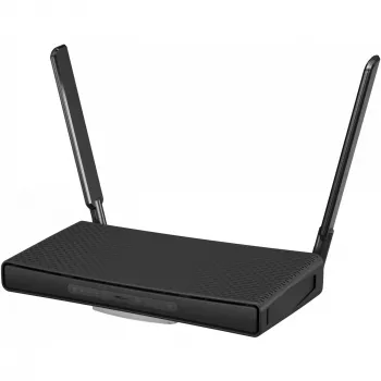 Galda maršrutētājs MikroTik hAP ac³ Divjoslu Wi‑Fi 5, Qualcomm IPQ4019 719 MHz, 5x Gigabit RJ‑45, 1x USB, PoE, 2 ārējās antenas, melns