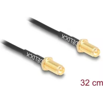 Koaksiālais kabelis DELOCK 90893 RG-174 0.32 m RP-SMA uz RP-SMA melns