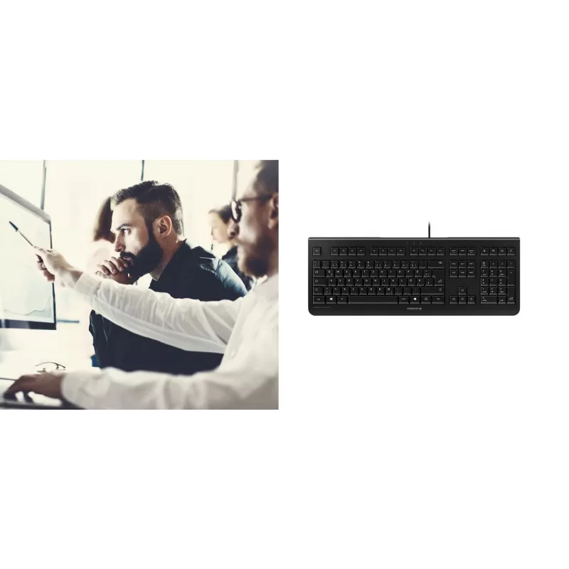 CHERRY KC 1000 tastatūra mājas USB Šveices melna