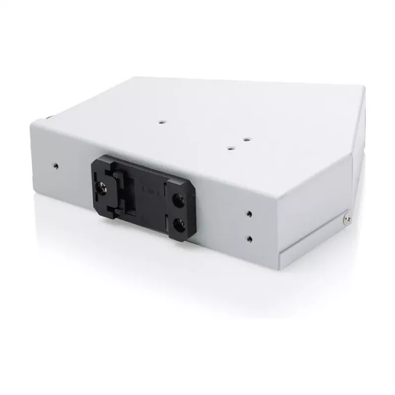 DIN sliedes optiskās šķiedras savienojuma sadalītājs DIGITUS DN-96893 — leņķveida, 6 SC DX / LC Quad, alumīnijs, pelēks
