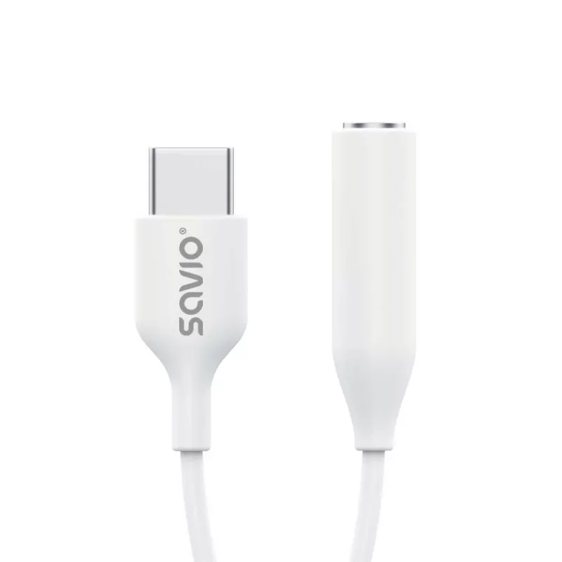 USB Type 3.1 C (M) – Jack 3.5mm (F) Audio adapter White SAVIO AK-52