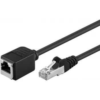 Wentronic Goobay CAT 5e pagarinātājs F/UTP, melns, 5 m - vara materiāls, RJ45 spraudnis (8P8C) RJ45 ligzda (8P8C) (91884)