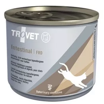Mitrā kaķu barība TROVET Intestinal FRD 200 g — veterinārā diēta gremošanas atbalstam, vista, pieaugušiem kaķiem, bez lipekļa un sojas