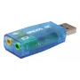 USB ārējā skaņas karte Gembird Virtus2 — USB saskarne, 3,5 mm austiņas, zila caurspīdīga
