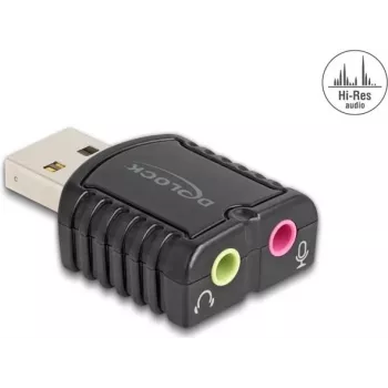 DeLOCK 65964 kabeļa dzimuma pārveidotājs USB Type-A 3,5 mm Melns