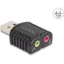 DeLOCK 65964 kabeļa dzimuma pārveidotājs USB Type-A 3,5 mm Melns