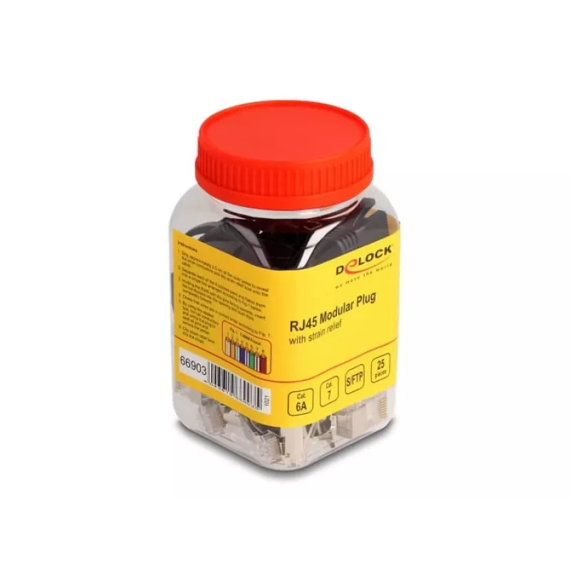DeLOCK 66903 vadu savienotājs RJ-45, melns, metālisks, vīrišķais, 25 gab.