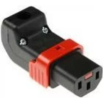 ACT C13 IEC Lock+ pārslēdzams leņķveida savienotājs, melns, PA130100DBK (SFO67A)