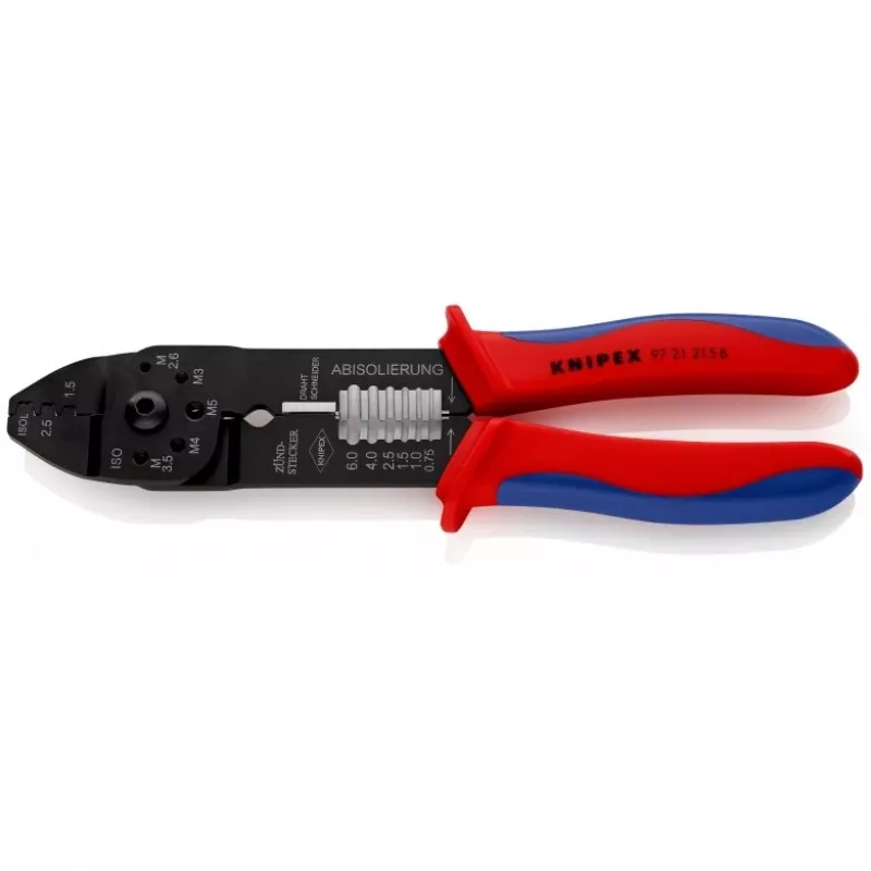 Knipex 97 21 215 B presēšanas instruments melns, zils, sarkans