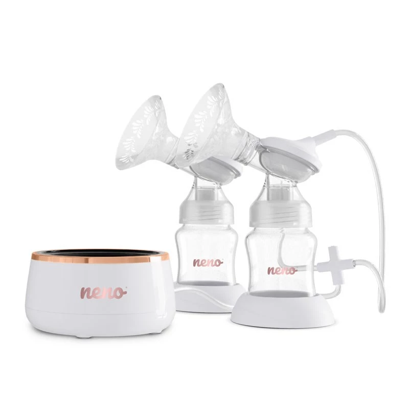 Elektriskais dubultkrūšu sūknis neno Bella Twin Moon — bezvadu, divfāžu, LCD, 150 ml pudelītes, pērļu krāsā