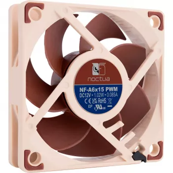 Korpusa ventilators Noctua NF-A6x15 PWM 60 mm, PWM vadība, zema trokšņa dizains