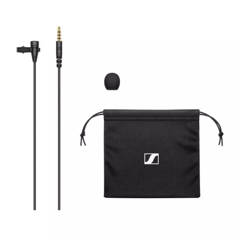 Lavalier mikrofons Sennheiser XS LAV MOBILE, pievienojams ar klipsi, kondensatora, visvirziena, 2 m kabelis, 3,5 mm, 50–18000 Hz, 19 g, melns