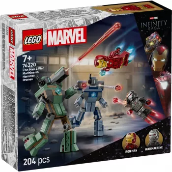 LEGO Marvel Super Heroes Iron Man War Machine konstrukcijas rotaļlietu komplekts 76320, 204 detaļas, 2 minifigūras, 100 mm augstums