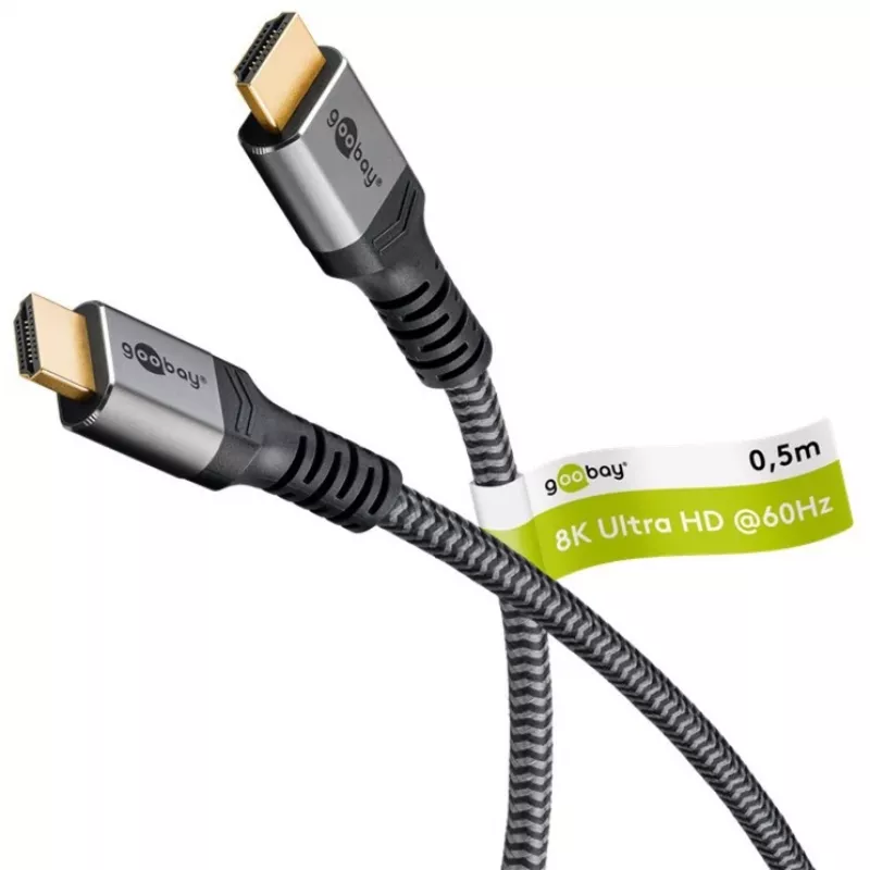 Goobay 64999 HDMI kabelis 0,5 m HDMI Type A (standarta) pelēks (64999)