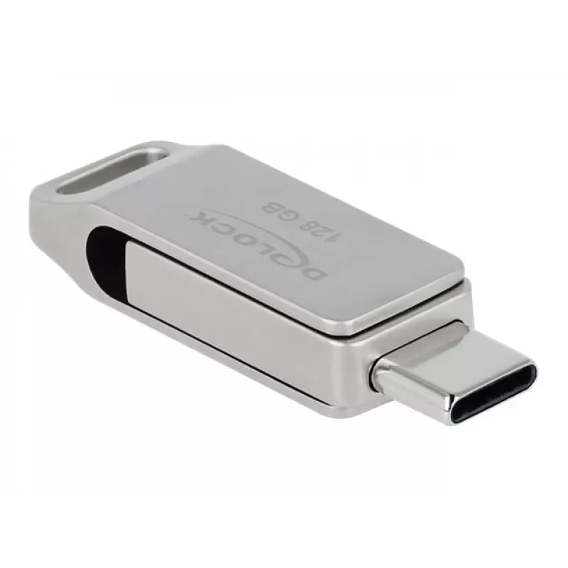 DELOCK USB zibatmiņa 128 GB USB-C Type-A grozāmais modelis
