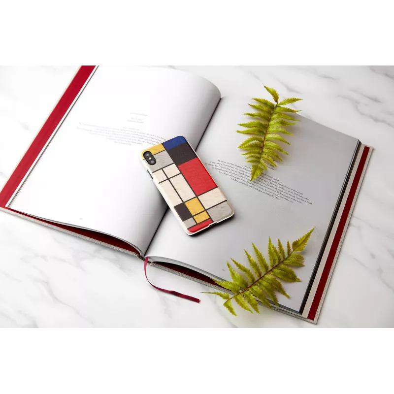 Telefona maciņš man and wood iPhone XS Max — koka aizmugure, balts rāmis