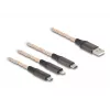 DeLOCK USB kabelis 1,2m USB 2.0 USB A USB C/Micro-USB B/Lightning Caurspīdīgs