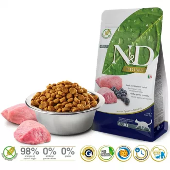 FARMINA N&D Prime Jērs & Mellenes - sausā kaķu barība - 1,5 kg