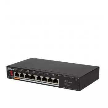 Dahua Technology PoE DH-SF1008L Nepārvaldāms Fast Ethernet (10/100) Power over Ethernet (PoE) Darbvirsmas Gaiši pelēks