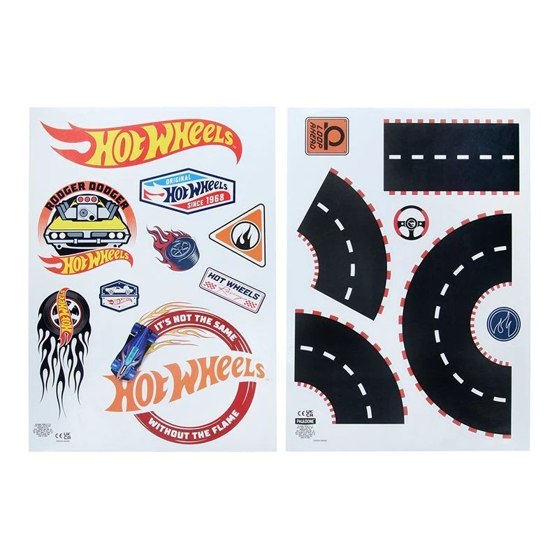Sienas uzlīmes Paladone Hot Wheels Personalisation PP13745HW — dekoratīvas pašlīmējošas uzlīmes bērnu istabām
