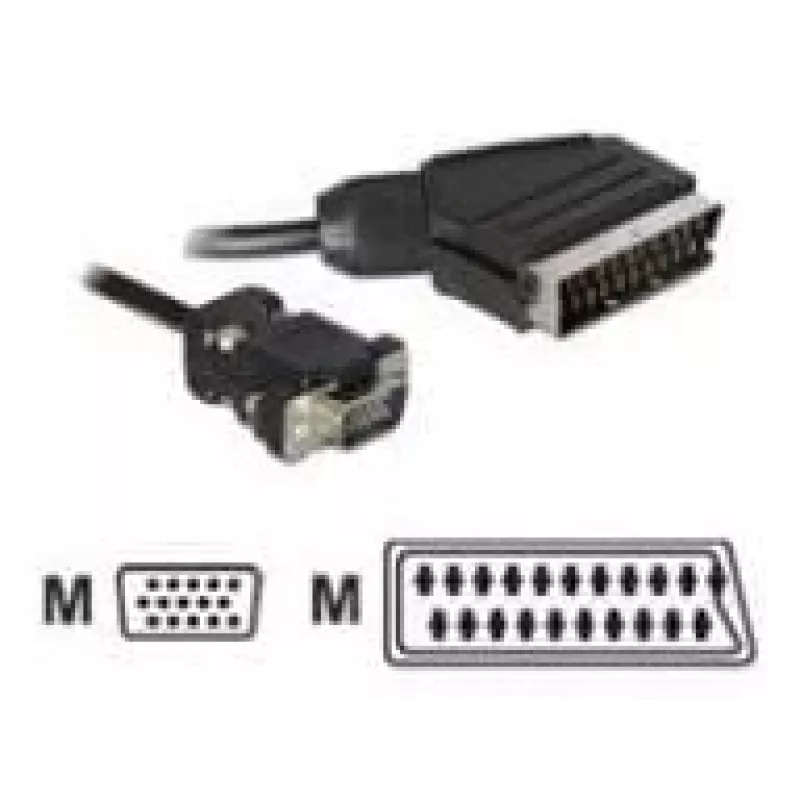 Video kabeļa adapteris DeLOCK 65028 SCART (21-pin) uz VGA (D-Sub) 2 m