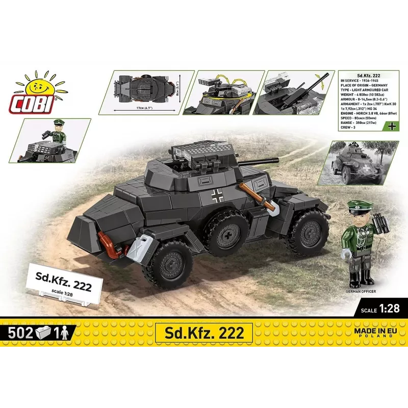 Cobi Blocks Sd.Kfz 222 modela komplekts COBI-2657 — 502 bloki