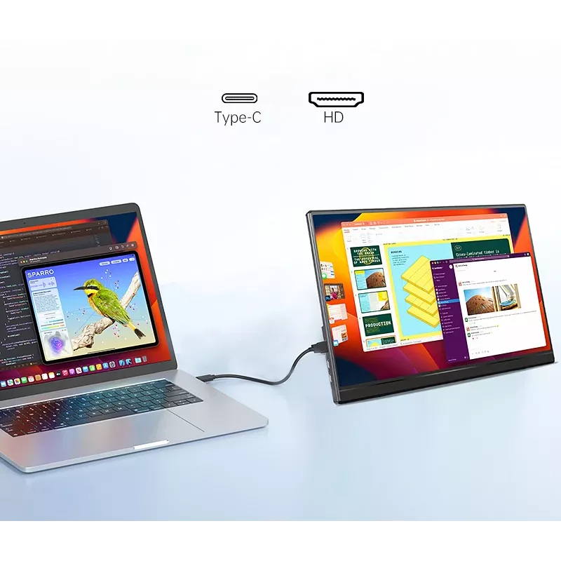 Portatīvais monitors klēpjdatoriem, tālruņiem un konsolēm Extralink Smart Life 14, USB-C/micro-HDMI