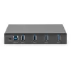 DIGITUS USB centrmezgls 4 portu 3.0->4xA3.0 industrial line melns