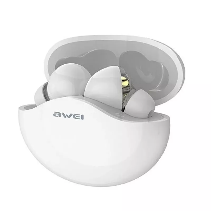 Austiņas Awei AWEI T12TWS Bluetooth sporta austiņas baltā krāsā