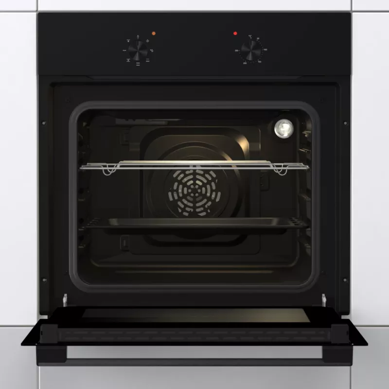Gorenje cepeškrāsns | BO6615E01B | 60 L | Elektriskā | EnamelClean | Spiedpogas | Augstums 59,5 cm | Platums 59,5 cm | Melna