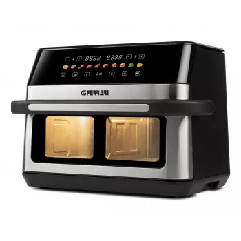 G3 Ferrari G10223 fritieris Double 12 L Brīvi stāvošs 2200 W Karstā gaisa fritieris Melna, Nerūsējošais tērauds