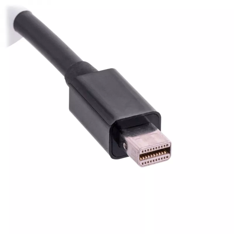 VGA (D-Sub) uz Mini DisplayPort adaptera kabelis LANBERG AD-0006-BK, 0,2 m, DisplayPort 1.2, 1920×1200@60Hz, sieviešu MiniDP, melns