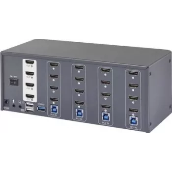 SpeaKa Professional 4 portu HDMI vairāku displeju KVM slēdzis 4x4 KVM konsole 3840 x 2160 (SP-13389140)