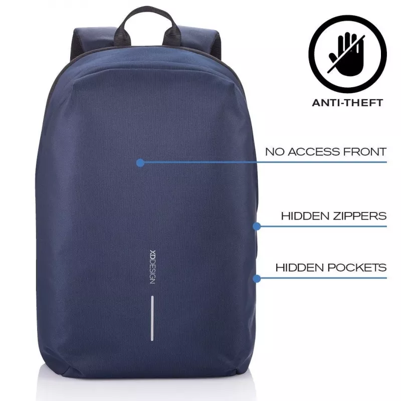 Ikdienas mugursoma XDDESIGN Bobby Soft ar 15,6 collu klēpjdatora nodalījumu, 16 l, tumši zila, PET