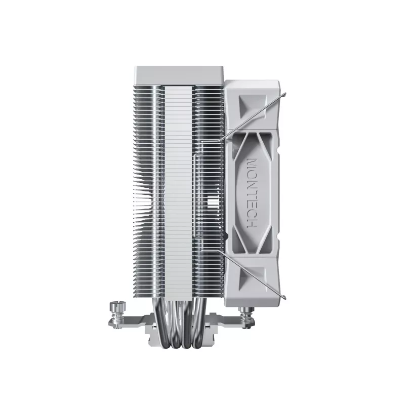 CPU gaisa dzesētājs Montech NX400, 120 mm ventilatori, Balts, izmēri 156×74×120 mm, TDP 270 W