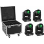 LED apgaismojuma komplekts EUROLITE TMH-B90 4x ar transporta maciņu un riteņiem