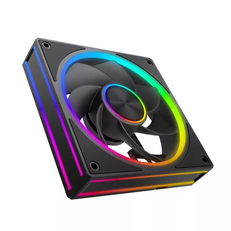 Korpusa ventilators MODECOM VOLCANO LOOP 120 ARGB Reverse Fan Melns 120 mm PWM 400–1400 RPM ARGB galvene