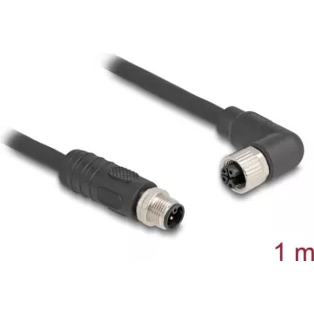 DeLOCK 80523 sensors/izpildmehānisma kabelis 1 m RST M12 melns