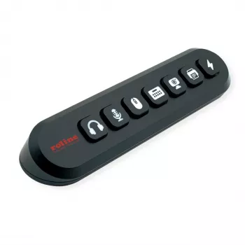 ROLINE USB 3.2 Gen 1 centrmezgls, 7 portu, nomaināmas pogas, A tipa savienojuma kabelis