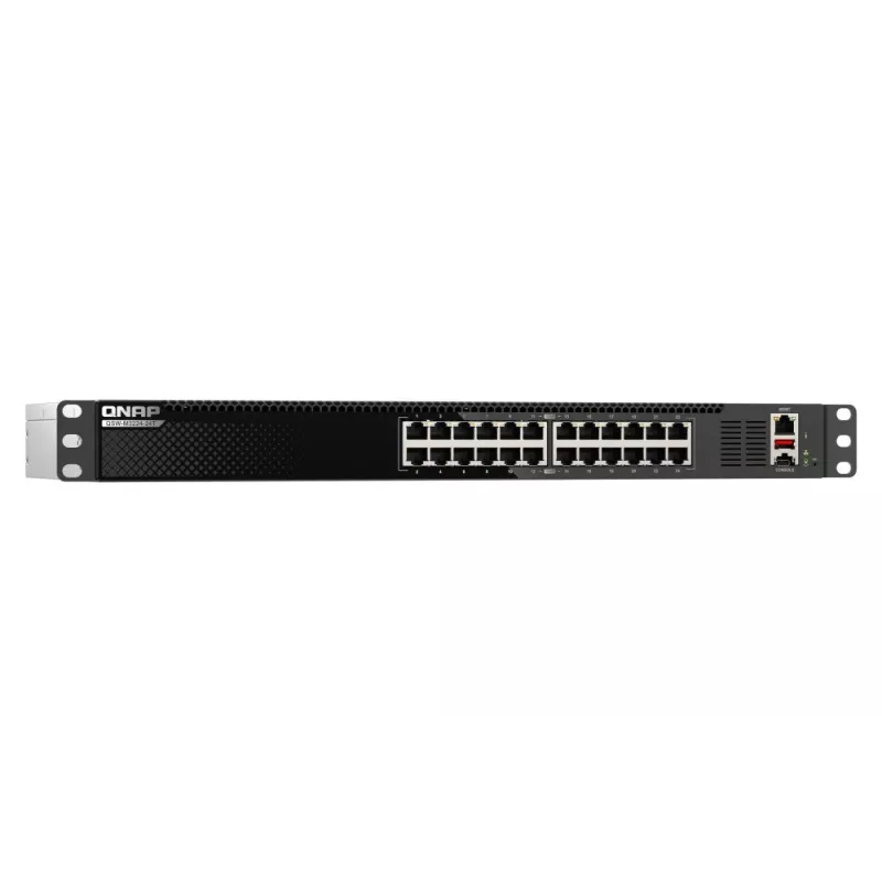 QNAP QSW-M3224-24T tīkla slēdzis Managed L3 10G Ethernet (100/1000/10000) 1U melns, sudraba