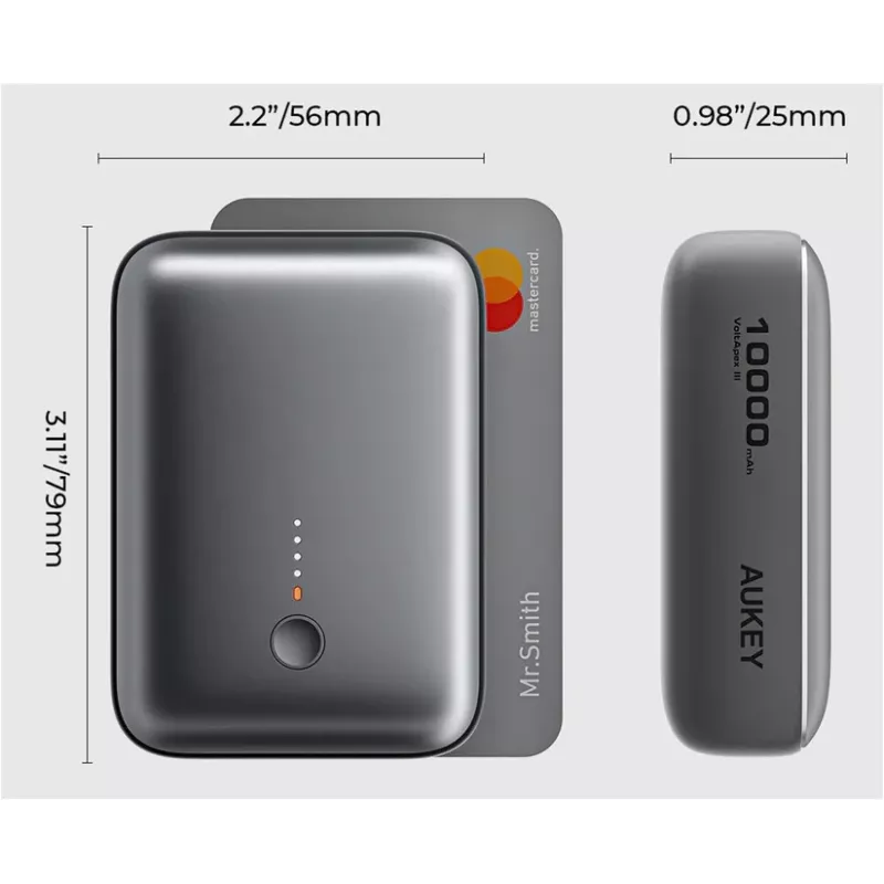 AUKEY 157000 power bank 10000 mAh Grey