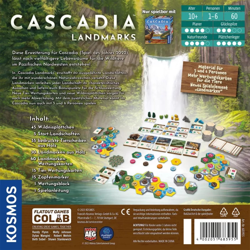 Kosmos Cascadia Landmarks 60 min galda spēle ģimenei